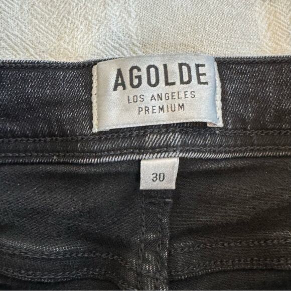 Agolde Roxanne Super High-Rise Skinny Jeans in Dark Gray Black Size 30 - Picture 8 of 13
